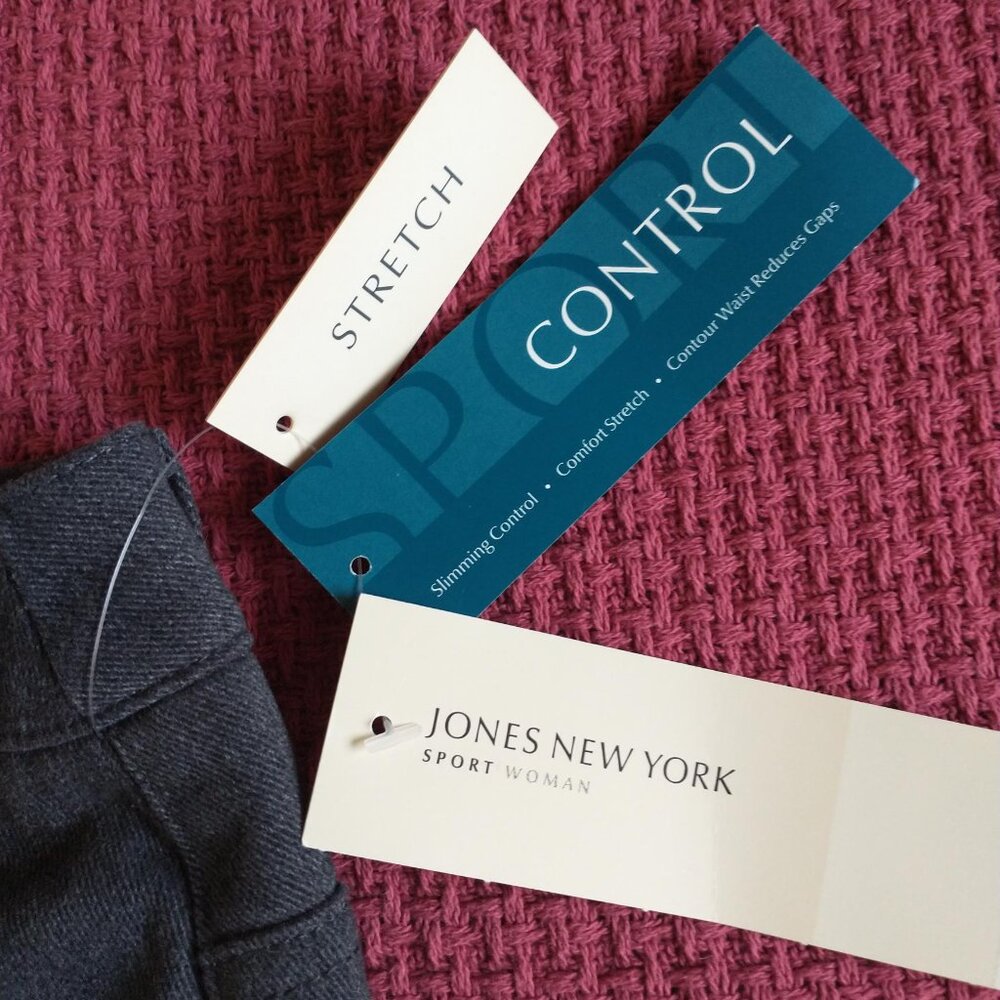 Jones New York Sport Woman Bootcut Stretch Control Sueded Jeans Pants Gray NWT - Picture 5 of 16